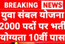 Yuva Sambhal Yojana 2026: युवा संबल योजना 200 पदों पर भर्ती योग्यता दसवीं पास 3 Yuva Sambhal Yojana 2026