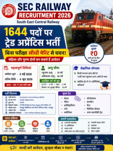 SEC Railway Recruitment 2026: बिना परीक्षा रेलवे में 1644 पदों पर भर्ती