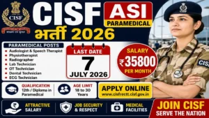 CISF ASI Paramedical Recruitment 2026